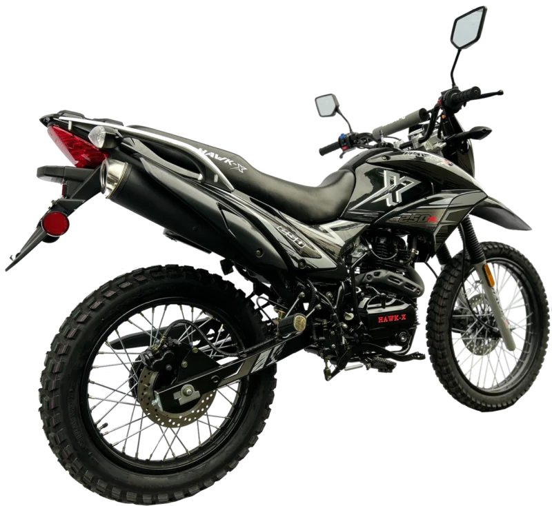 Hawk-X 250cc Dirt Bike, 5-Speed Manual, 4-Stroke Single Cylinder, Air-Cooled, Electric/Kick Start, 35” Seat Height For Sale - Image 4