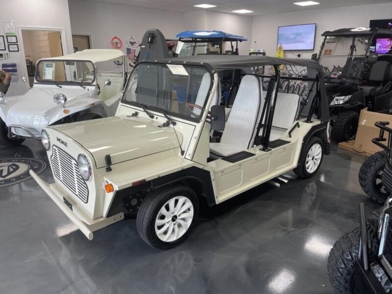 Pre-Order 2025 Moke America eMOKE Lithium Four Passenger Cream For Sale