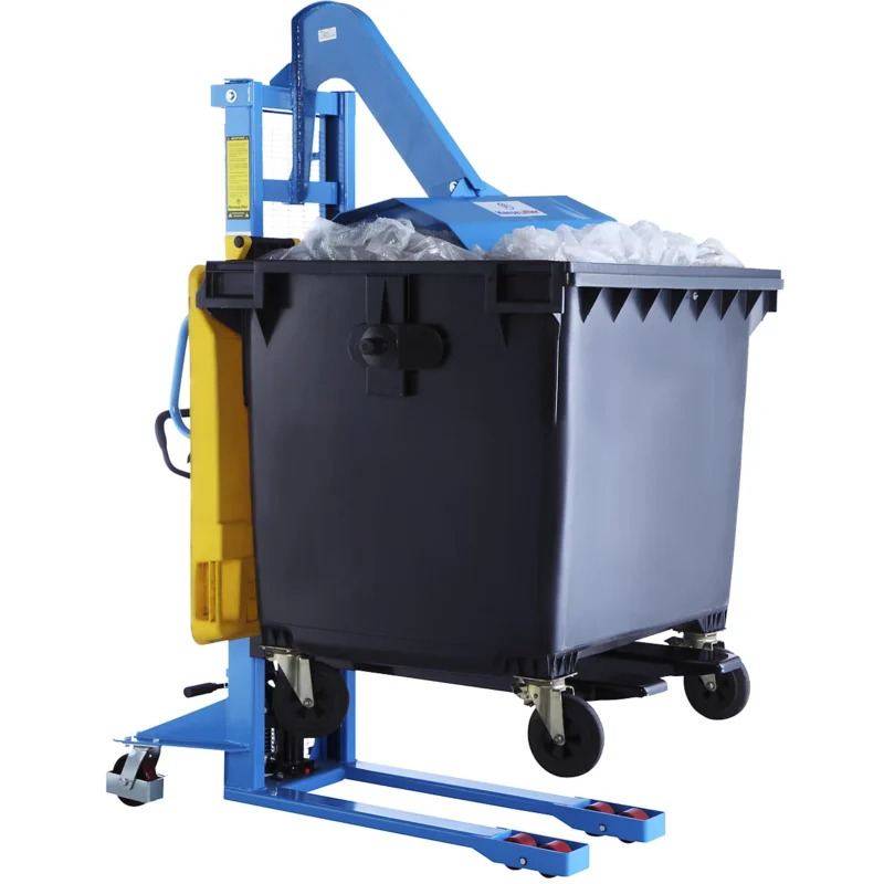 High Lift Stacker With Waste Compactor For 800 And 1100 L Waste Containers For Sale - Image 2