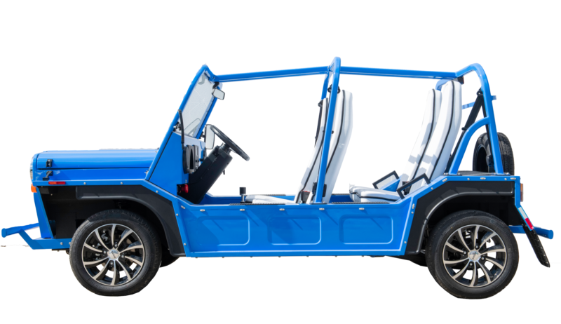 Pre-Order 2025 Moke America eMOKE Lithium Four Passenger Cobalt Blue For Sale - Image 3