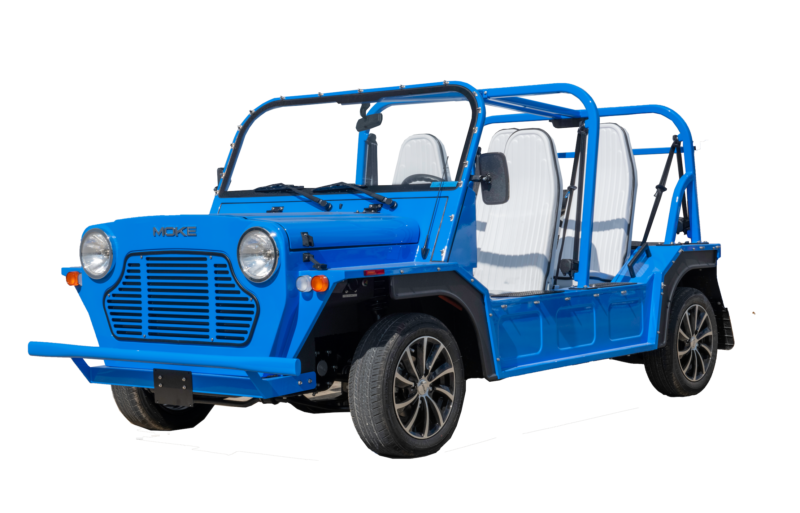 Pre-Order 2025 Moke America eMOKE Lithium Four Passenger Cobalt Blue For Sale - Image 2