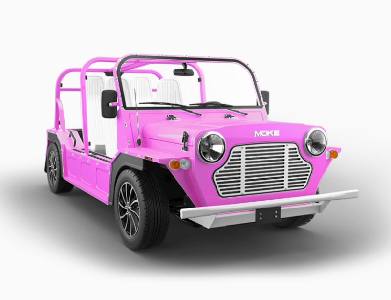 Pre-Order 2025 Moke America eMOKE Lithium Four Passenger Hot pink For Sale